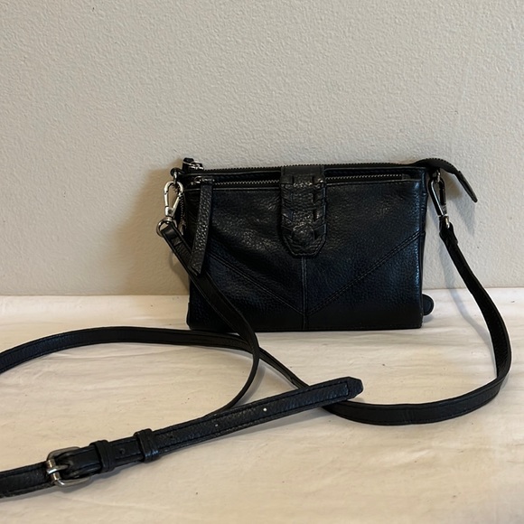 Lucky Brand Bags Lucky Brand Black Leather Wallet Crossbody Bag